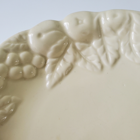 Claire Burke Pottery Raised Fruit Design Cream Bowl Serving Dish 10.25" - Picture 2 of 7